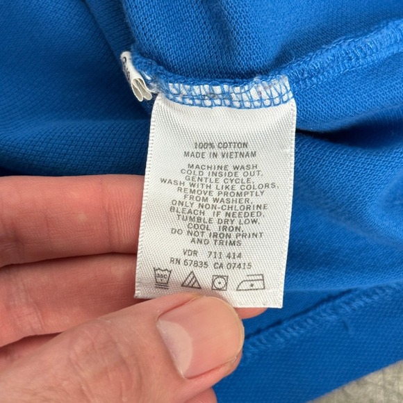 Nautica Mens Long Sleeve Polo Shirt Blue Classic Fit Cotton Logo Large L - Picture 8 of 11